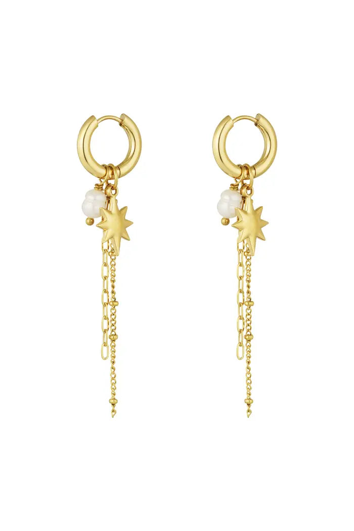 Starry night earring - goud