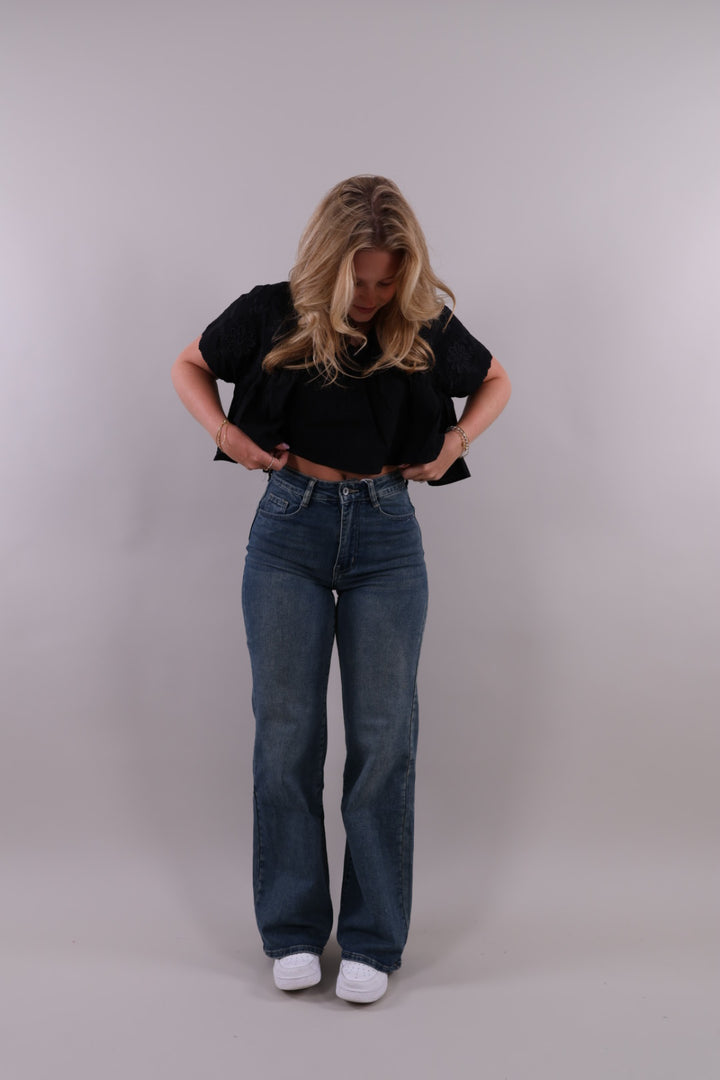 Emma wide leg jeans - dark washed