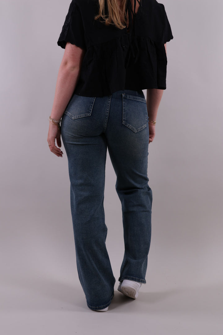 Emma wide leg jeans - dark washed