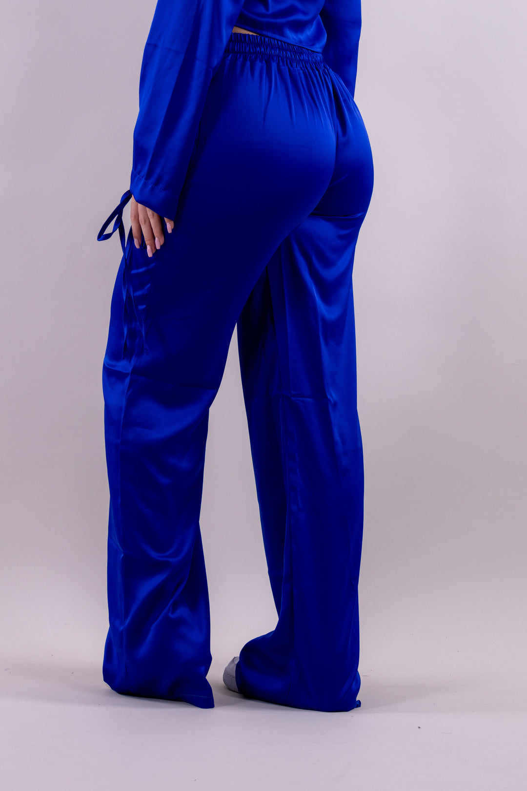 Sky satin pants