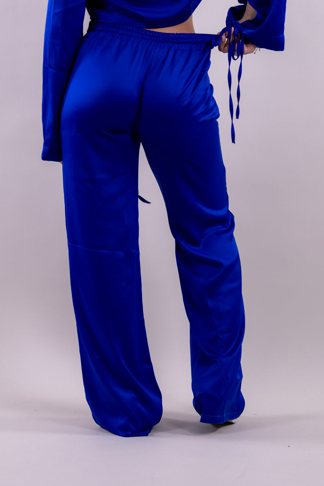 Sky satin pants