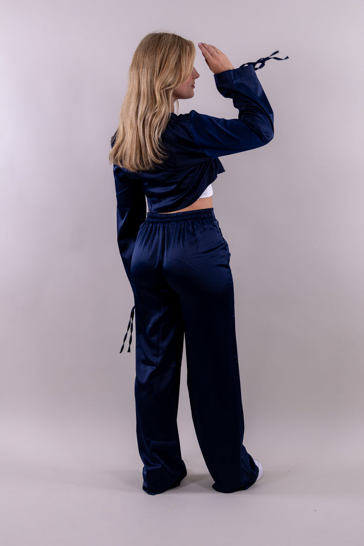 Sky satin pants