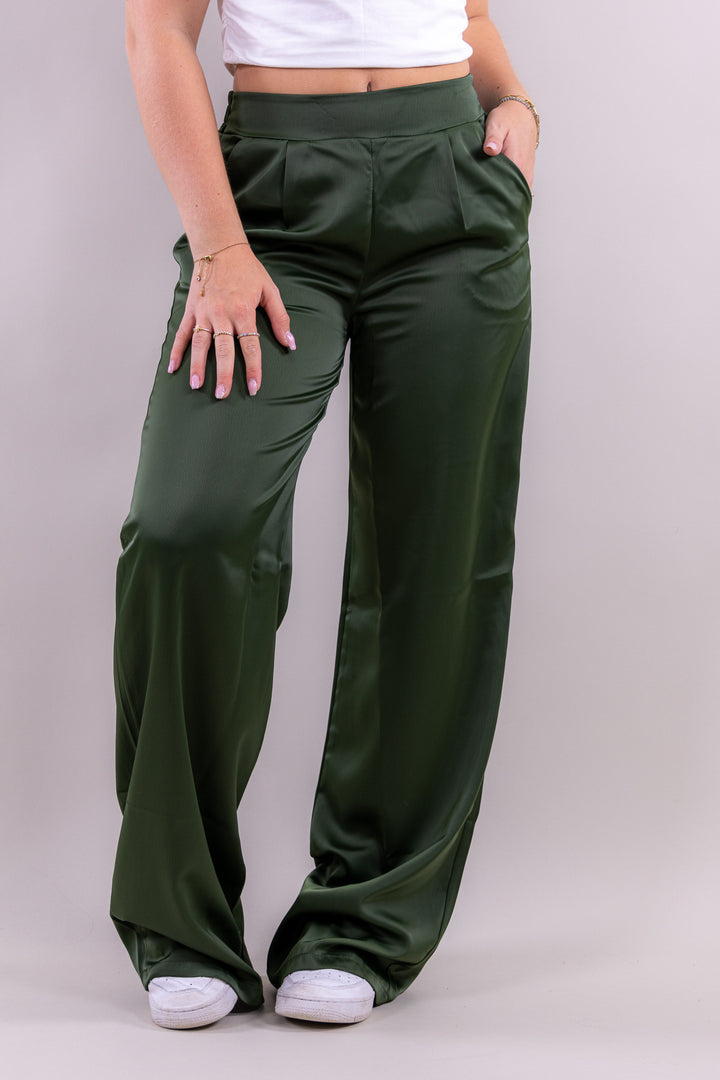 Sky satin pants