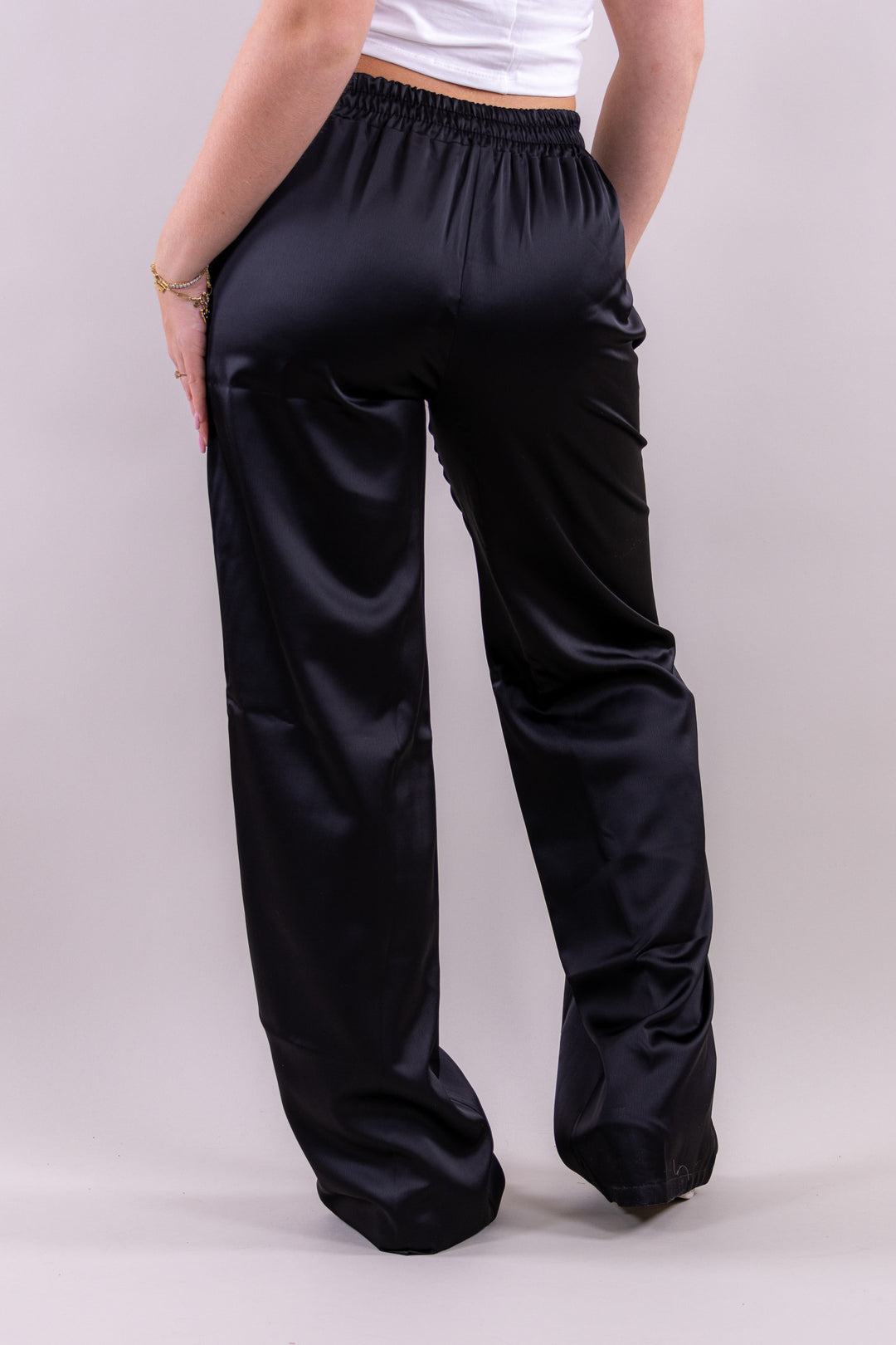 Sky satin pants