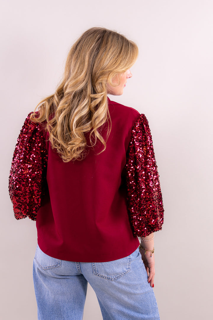 Noelle glitter blazer short sleeve