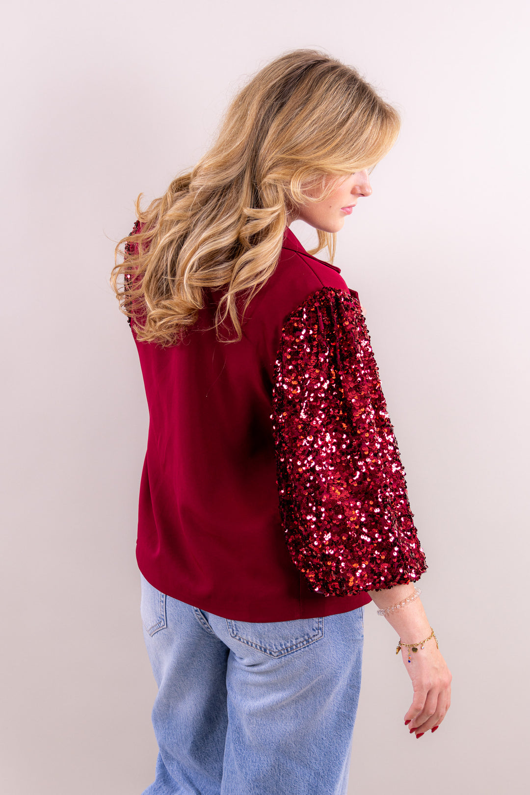 Noelle glitter blazer short sleeve