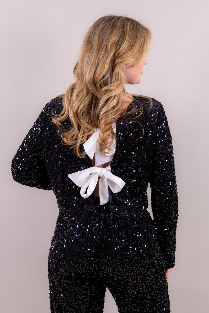 Faith bow glitter top