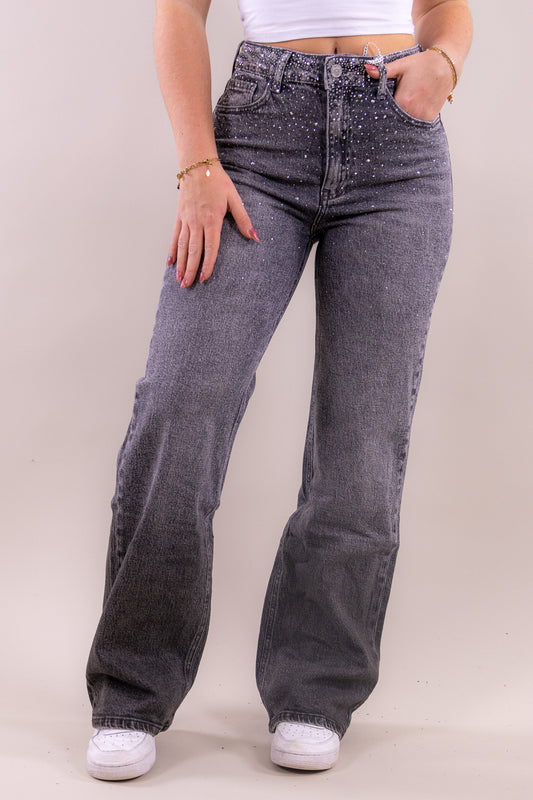 Lynne glitter wide leg jeans