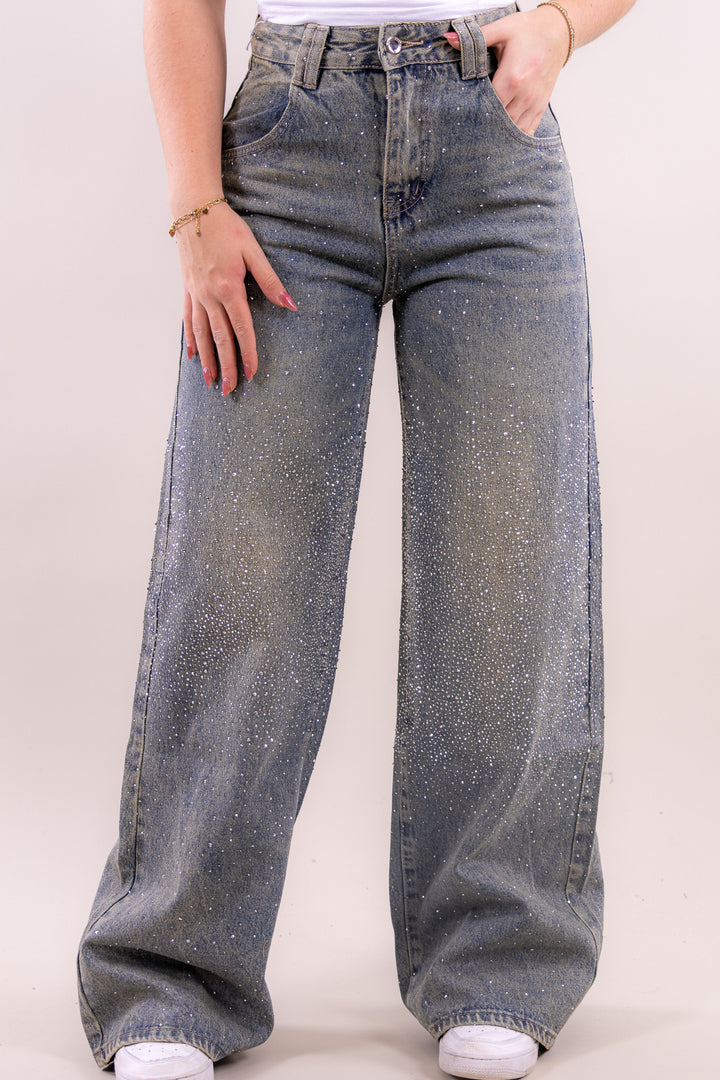 Sterre glitter wide leg jeans