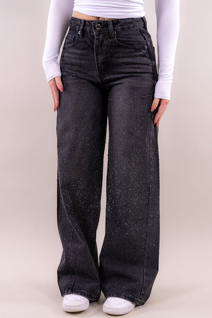 Riley glitter wide leg jeans